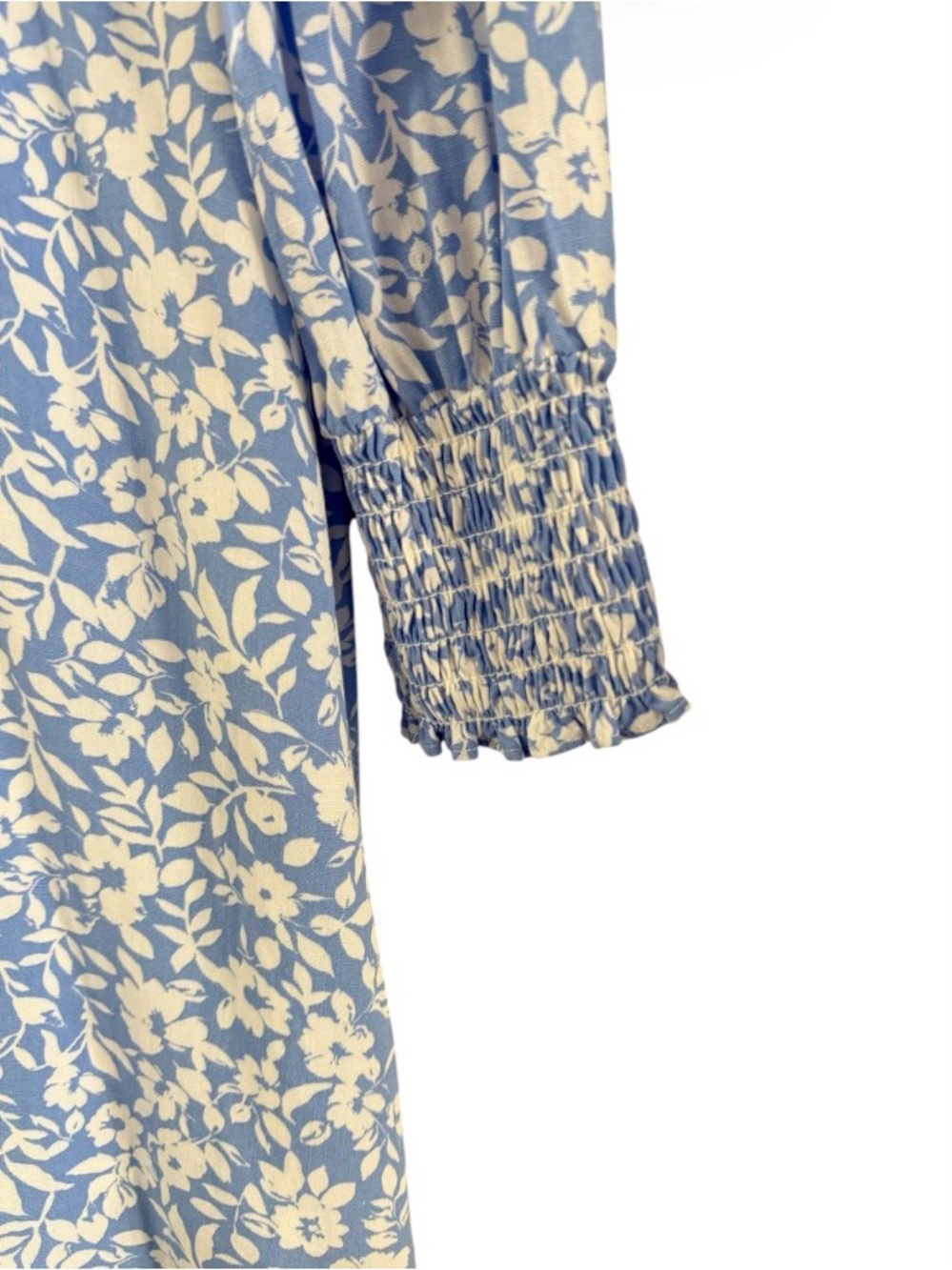 Gianni Bini Light Blue and White Floral Long Sleeve Dress - Picture 3 of 5